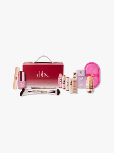 Dibs Beauty 12 Days of Dibs in multiple branded components on a light gray background